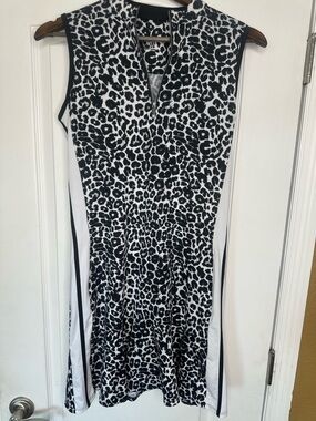 Tail Black and White Leopard Print Sleeveless Golf/Tennis Dress